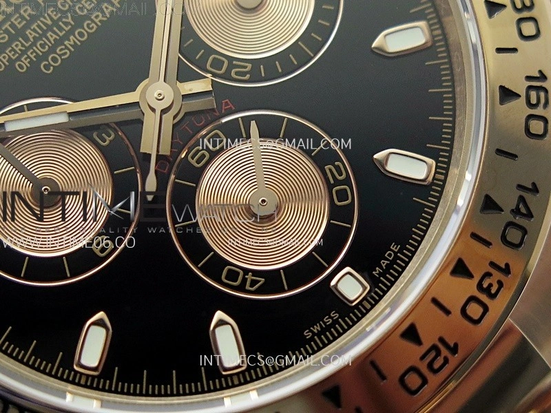 Daytona 116505 QF 1:1 Best Edition Black Dial RG Subdial on RG Bracelet SH4130 V3