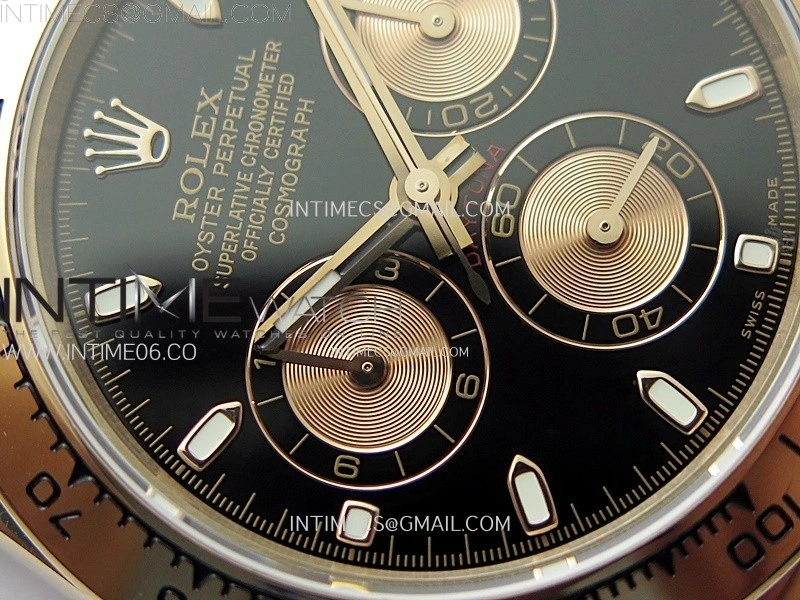 Daytona 116505 QF 1:1 Best Edition Black Dial RG Subdial on RG Bracelet SH4130 V3