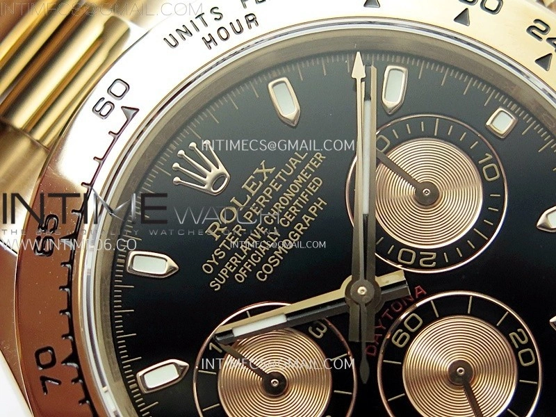 Daytona 116505 QF 1:1 Best Edition Black Dial RG Subdial on RG Bracelet SH4130 V3
