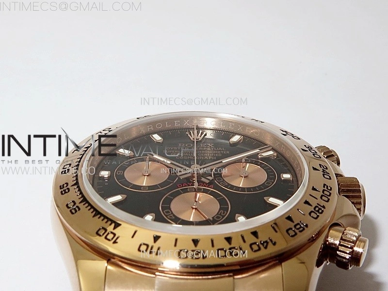 Daytona 116505 QF 1:1 Best Edition Black Dial RG Subdial on RG Bracelet SH4130 V3