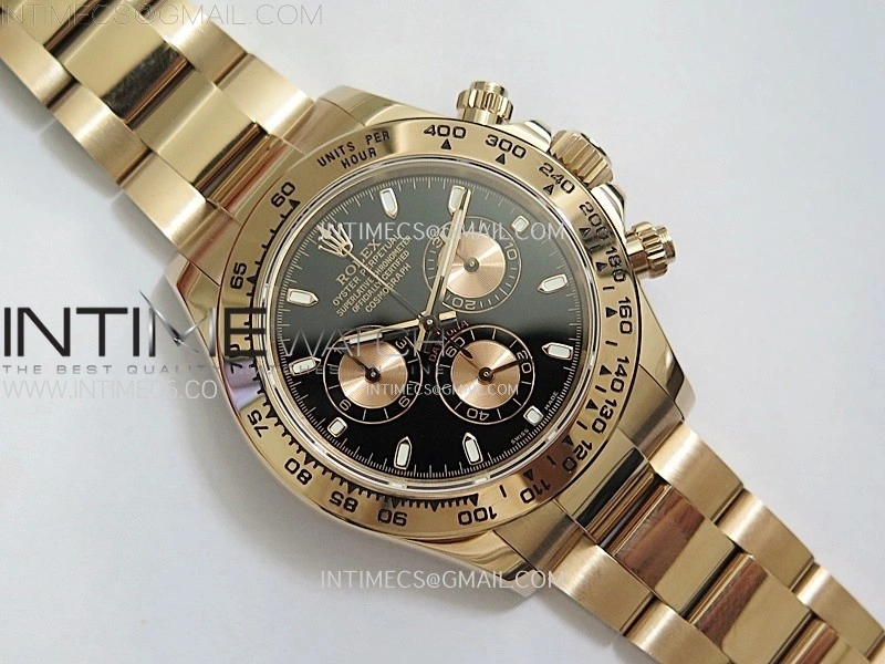 Daytona 116505 QF 1:1 Best Edition Black Dial RG Subdial on RG Bracelet SH4130 V3