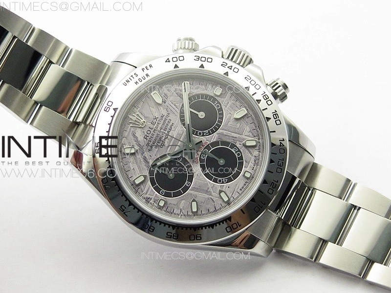 Daytona 116506 APSF Meteorite Dial Sticks Markers On SS Bracelet Slim A7750