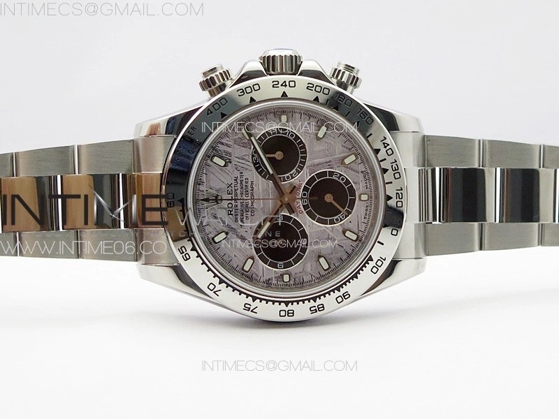 Daytona 116506 APSF Meteorite Dial Sticks Markers On SS Bracelet Slim A7750