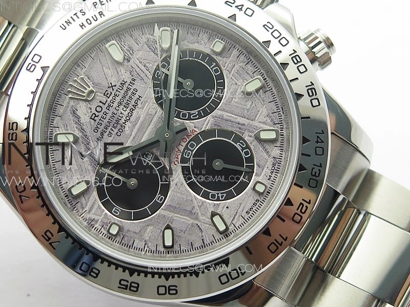 Daytona 116506 APSF Meteorite Dial Sticks Markers On SS Bracelet Slim A7750