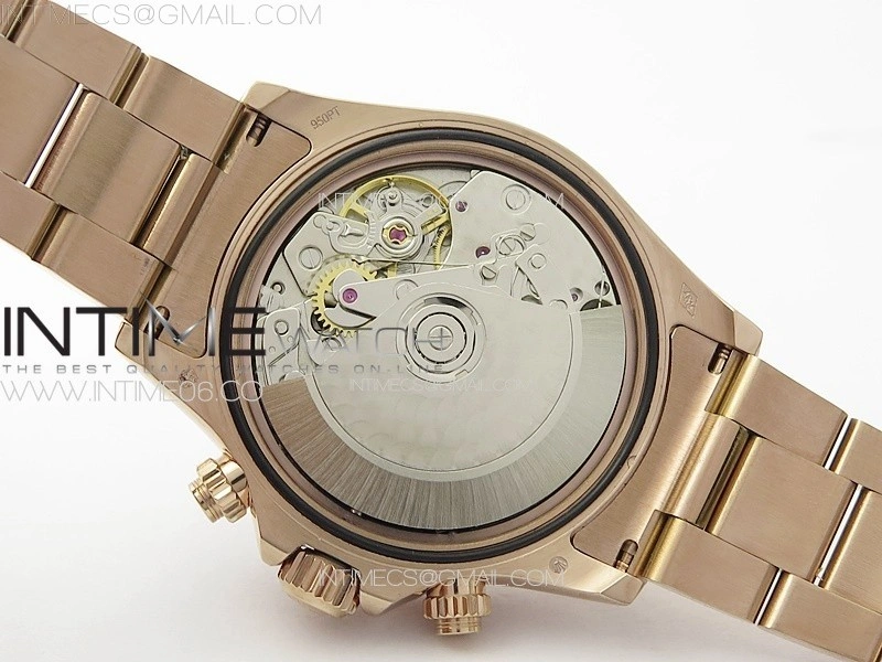 Daytona 116506 RG APSF Black Dial Crytals Markers On RG Bracelet Slim A7750