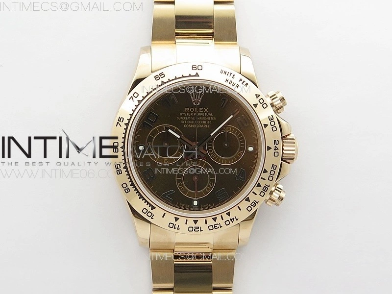 Daytona 116506 RG APSF Brown Dial Numbers Markers On RG Bracelet Slim A7750