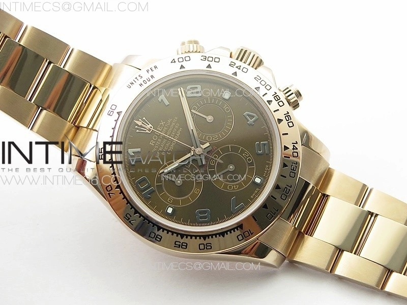 Daytona 116506 RG APSF Brown Dial Numbers Markers On RG Bracelet Slim A7750