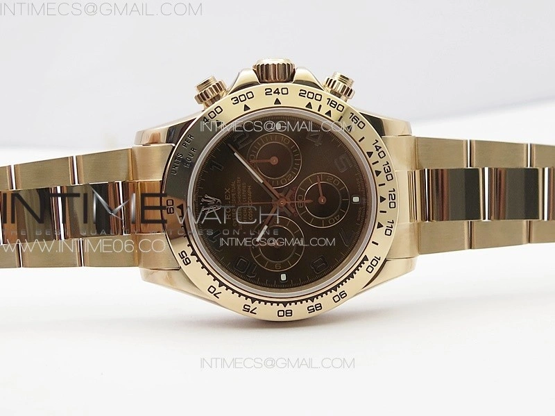 Daytona 116506 RG APSF Brown Dial Numbers Markers On RG Bracelet Slim A7750