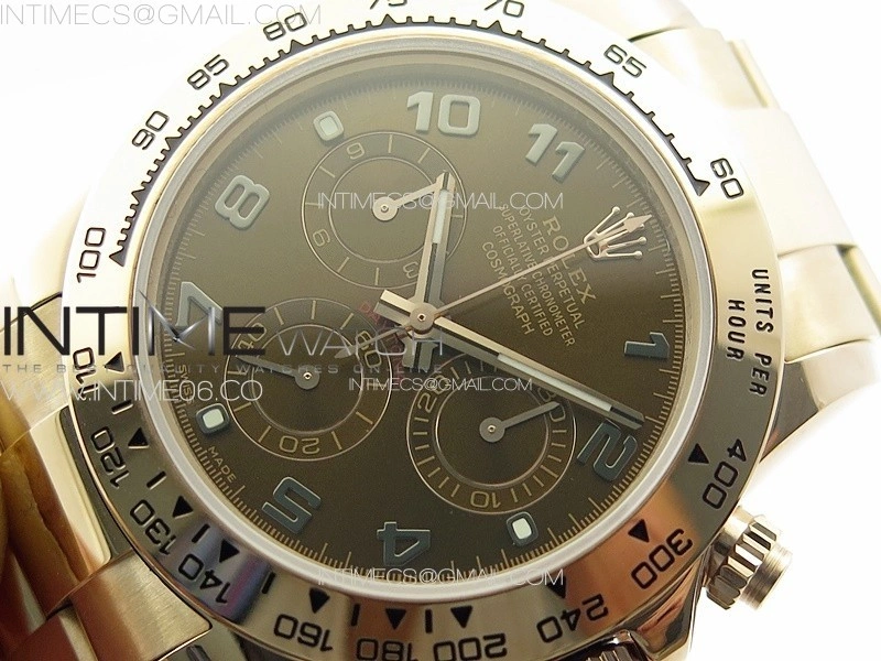 Daytona 116506 RG APSF Brown Dial Numbers Markers On RG Bracelet Slim A7750