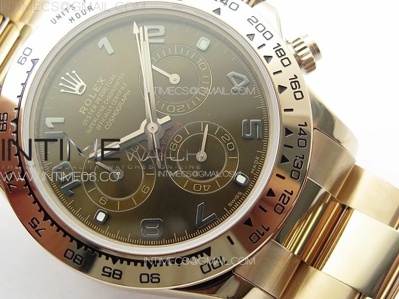 Daytona 116506 RG APSF Brown Dial Numbers Markers On RG Bracelet Slim A7750