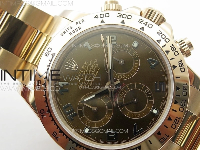 Daytona 116506 RG APSF Brown Dial Numbers Markers On RG Bracelet Slim A7750
