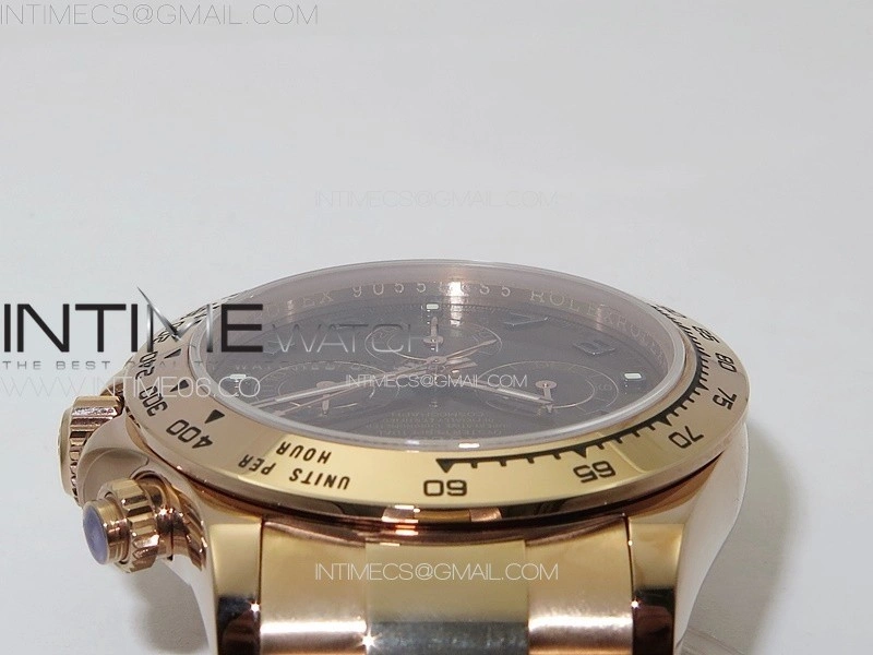 Daytona 116506 RG APSF Brown Dial Numbers Markers On RG Bracelet Slim A7750
