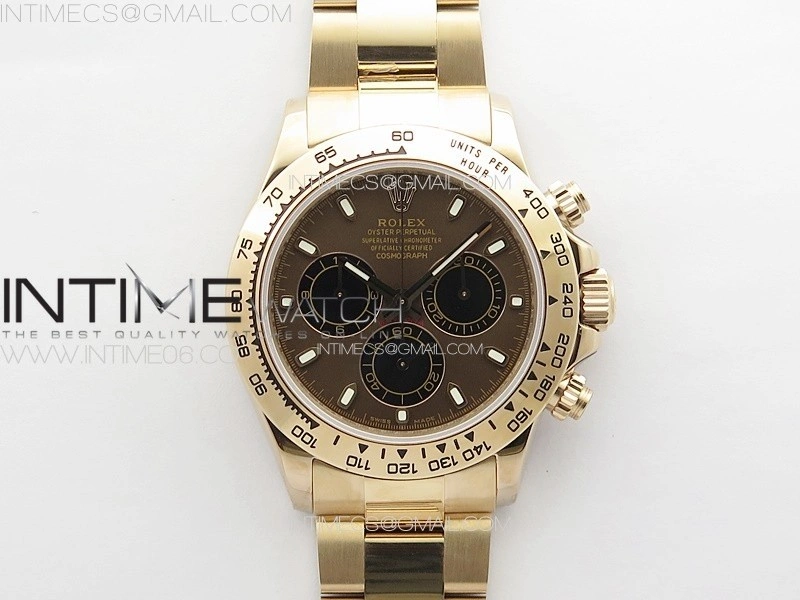 Daytona 116506 RG APSF Brown Dial Sticks Markers On RG Bracelet Slim A7750