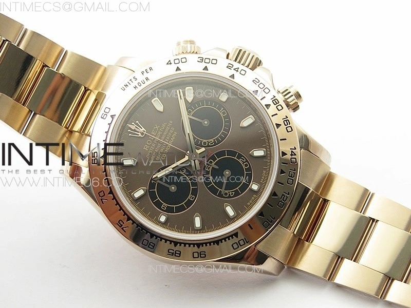 Daytona 116506 RG APSF Brown Dial Sticks Markers On RG Bracelet Slim A7750