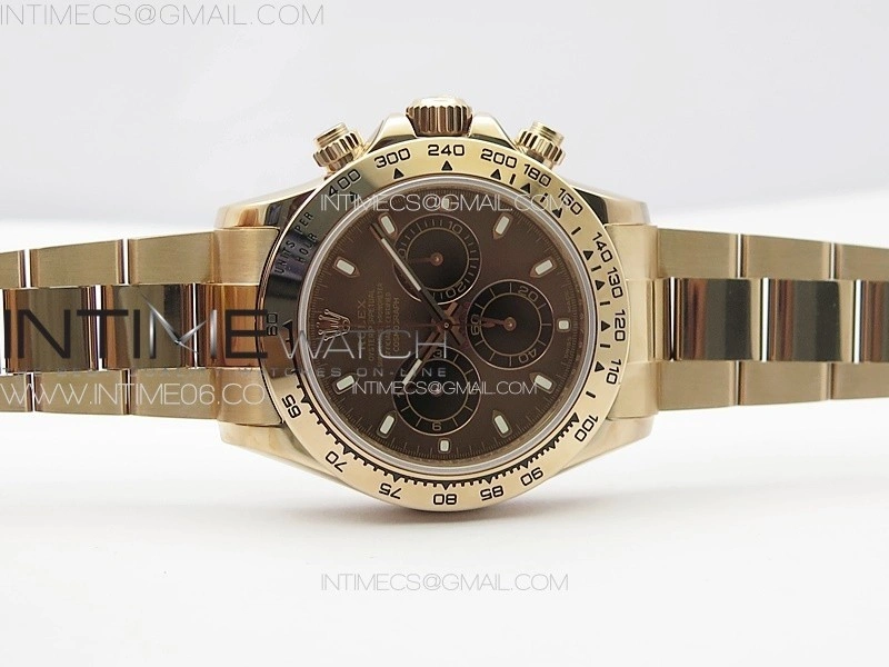 Daytona 116506 RG APSF Brown Dial Sticks Markers On RG Bracelet Slim A7750