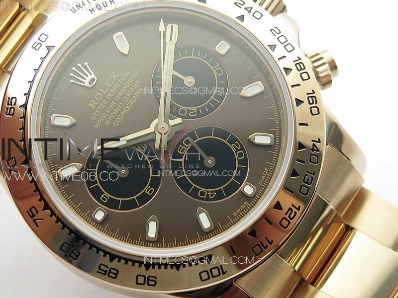 Daytona 116506 RG APSF Brown Dial Sticks Markers On RG Bracelet Slim A7750