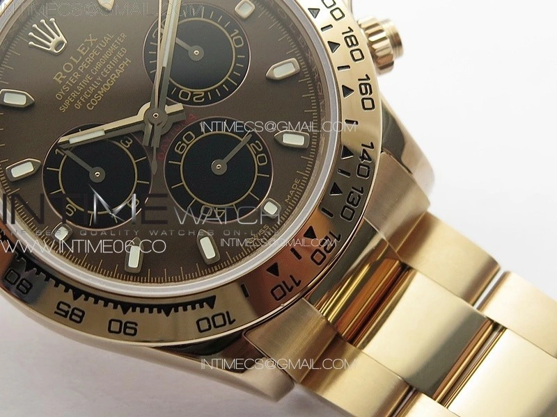 Daytona 116506 RG APSF Brown Dial Sticks Markers On RG Bracelet Slim A7750