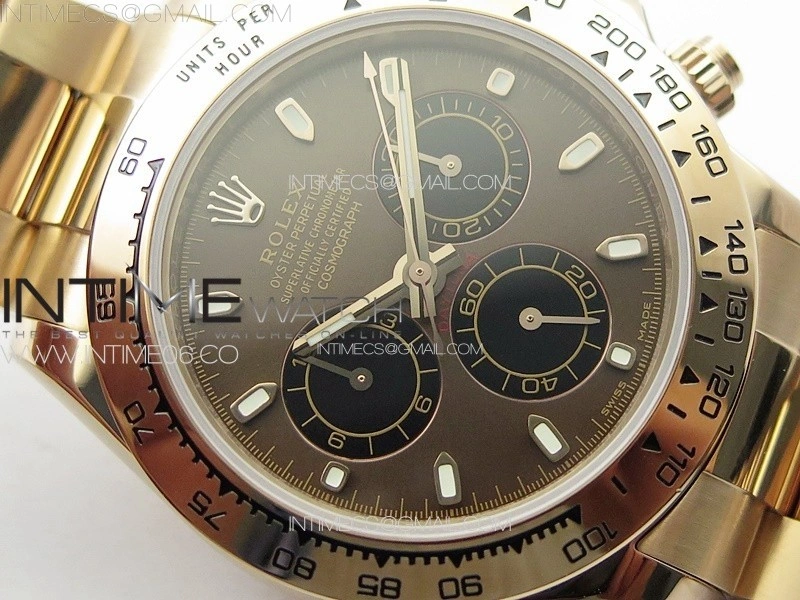 Daytona 116506 RG APSF Brown Dial Sticks Markers On RG Bracelet Slim A7750