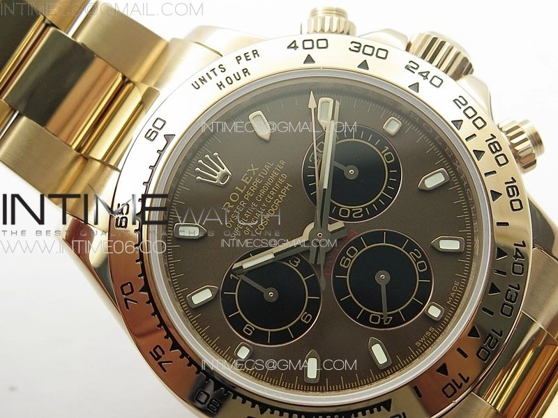 Daytona 116506 RG APSF Brown Dial Sticks Markers On RG Bracelet Slim A7750