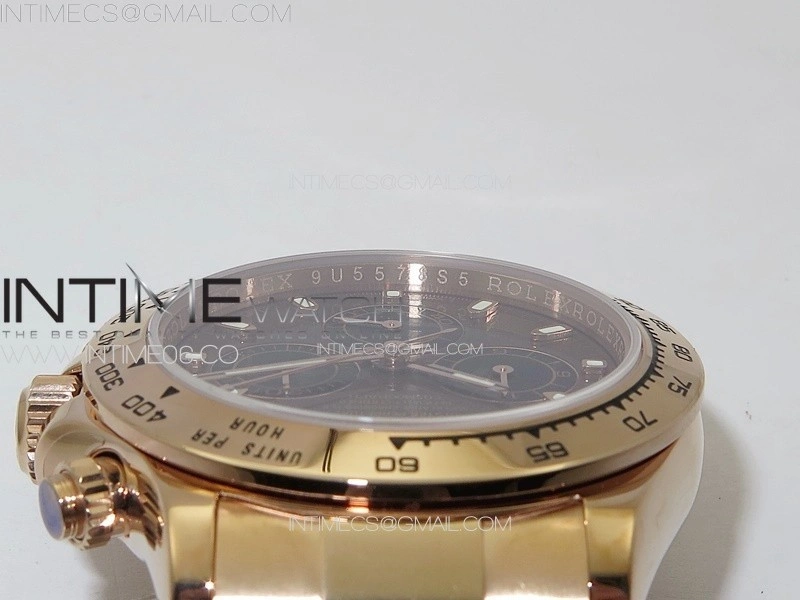Daytona 116506 RG APSF Brown Dial Sticks Markers On RG Bracelet Slim A7750