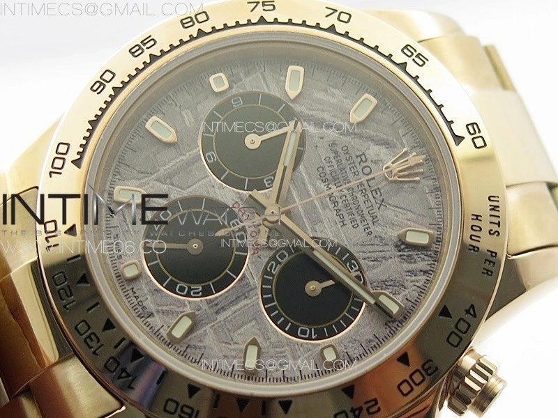 Daytona 116506 RG APSF Meteorite Dial Sticks Markers On RG Bracelet Slim A7750