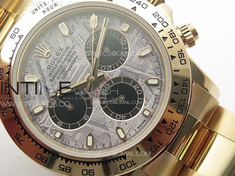Daytona 116506 RG APSF Meteorite Dial Sticks Markers On RG Bracelet Slim A7750