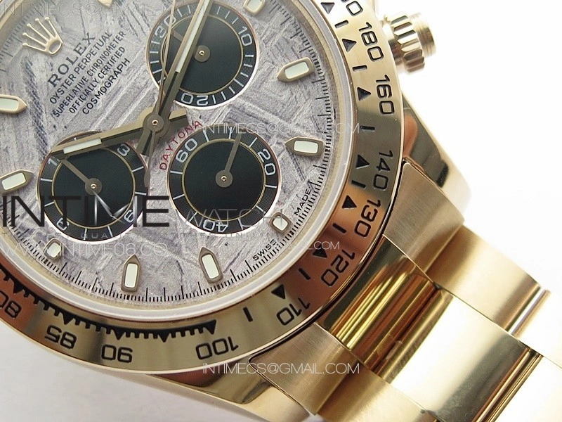 Daytona 116506 RG APSF Meteorite Dial Sticks Markers On RG Bracelet Slim A7750