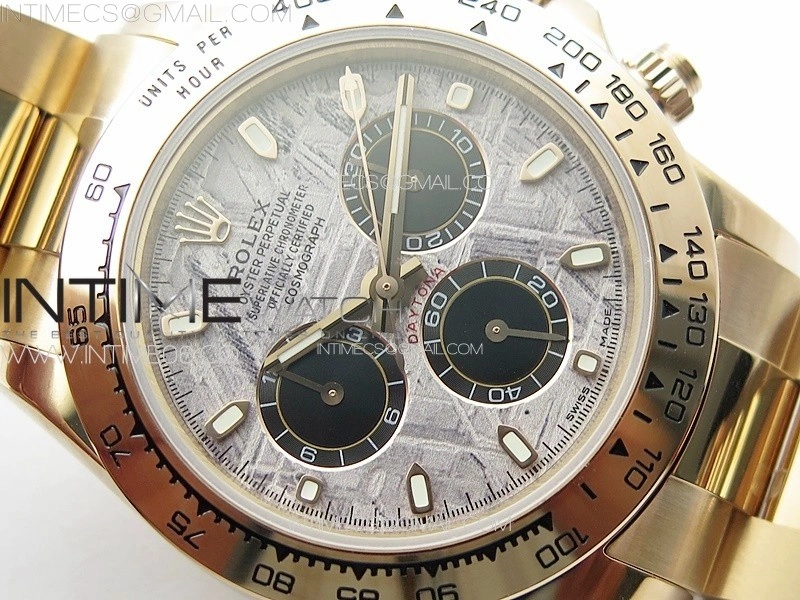 Daytona 116506 RG APSF Meteorite Dial Sticks Markers On RG Bracelet Slim A7750