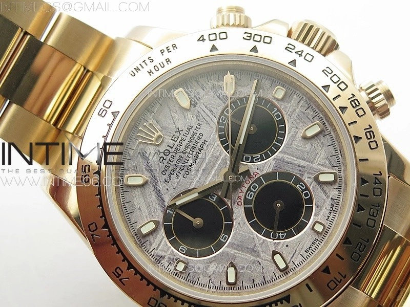 Daytona 116506 RG APSF Meteorite Dial Sticks Markers On RG Bracelet Slim A7750