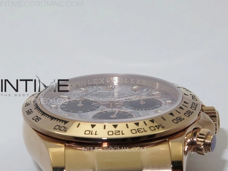 Daytona 116506 RG APSF Meteorite Dial Sticks Markers On RG Bracelet Slim A7750