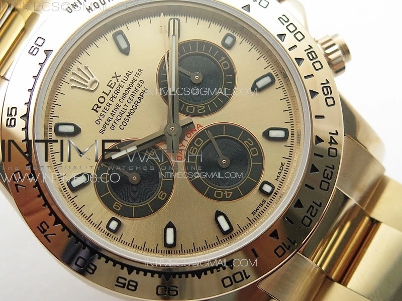 Daytona 116506 RG APSF RG Dial Sticks Markers On RG Bracelet Slim A7750