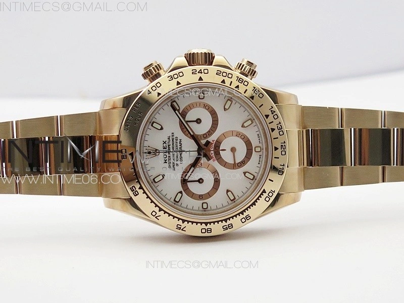 Daytona 116506 RG APSF White Dial Sticks Markers On RG Bracelet Slim A7750