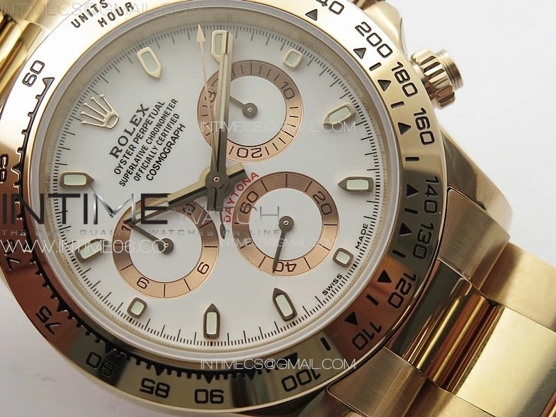 Daytona 116506 RG APSF White Dial Sticks Markers On RG Bracelet Slim A7750