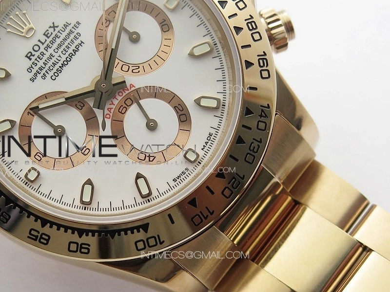 Daytona 116506 RG APSF White Dial Sticks Markers On RG Bracelet Slim A7750