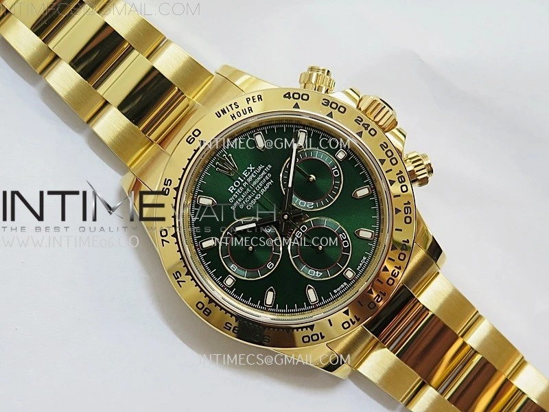 Daytona 116508 904L to YG VSF 1:1 Best Edition Green Dial on YG Bracelet DD4130