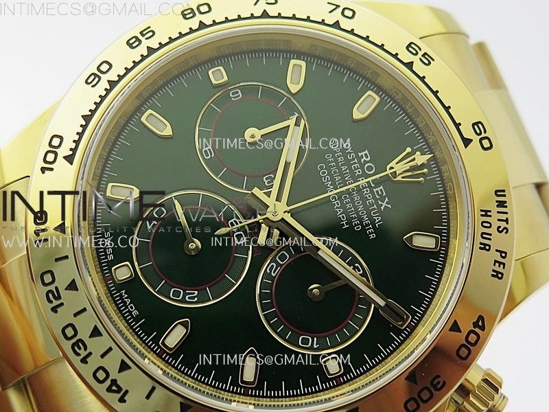 Daytona 116508 904L to YG VSF 1:1 Best Edition Green Dial on YG Bracelet DD4130
