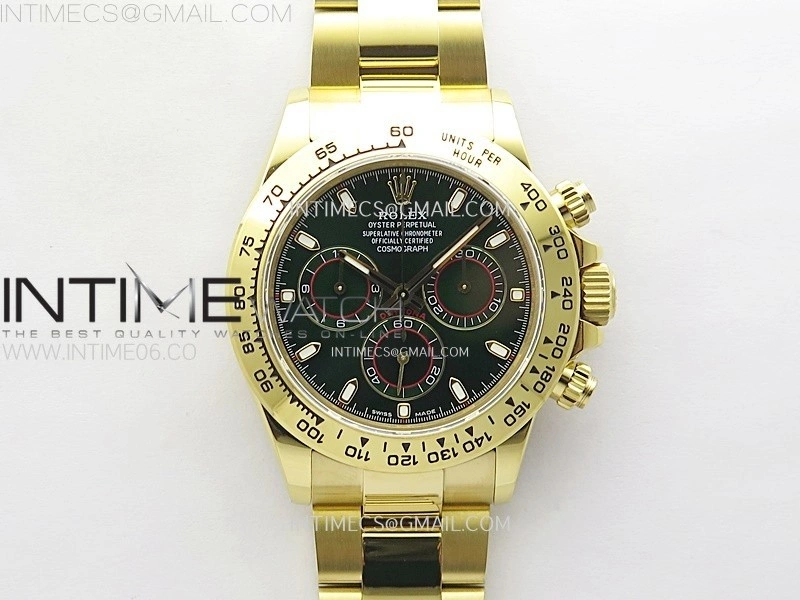 Daytona 116508 QF 1:1 Best Edition Green Dial on YG Bracelet SH4130 V3