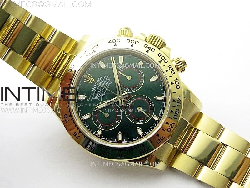 Daytona 116508 QF 1:1 Best Edition Green Dial on YG Bracelet SH4130 V3