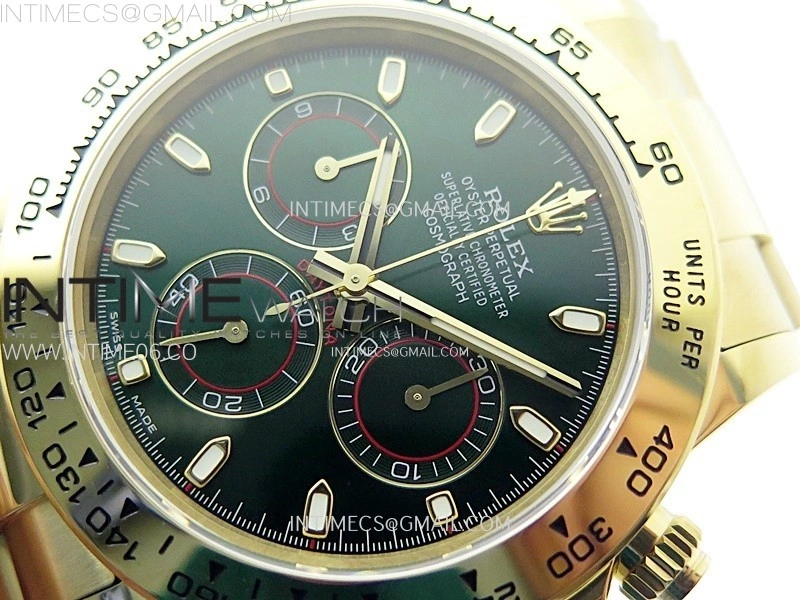 Daytona 116508 QF 1:1 Best Edition Green Dial on YG Bracelet SH4130 V3