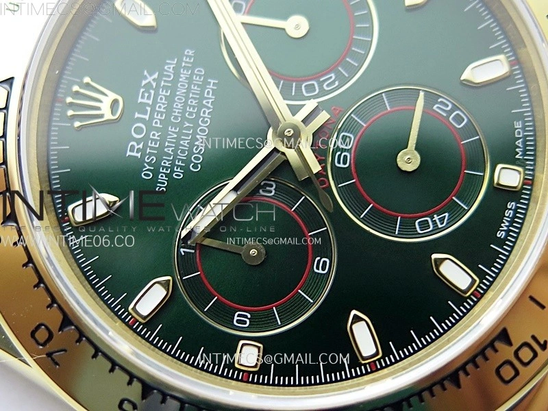 Daytona 116508 QF 1:1 Best Edition Green Dial on YG Bracelet SH4130 V3