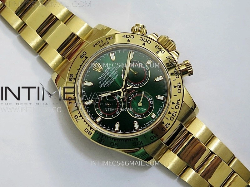 Daytona 116508 QF 1:1 Best Edition Green Dial on YG Bracelet SH4130 V3