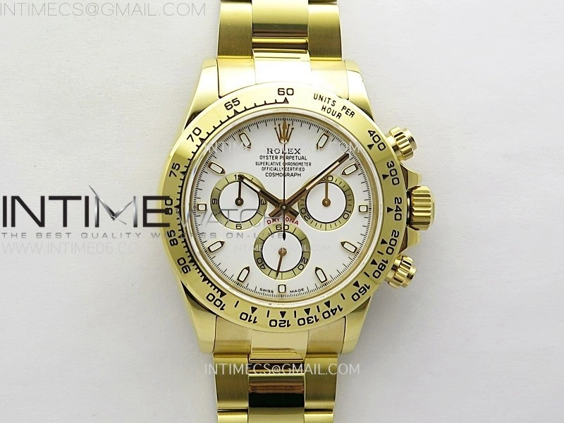 Daytona 116508 QF 1:1 Best Edition White Dial on YG Bracelet SH4130 V3