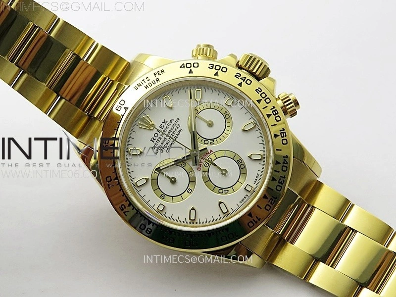 Daytona 116508 QF 1:1 Best Edition White Dial on YG Bracelet SH4130 V3