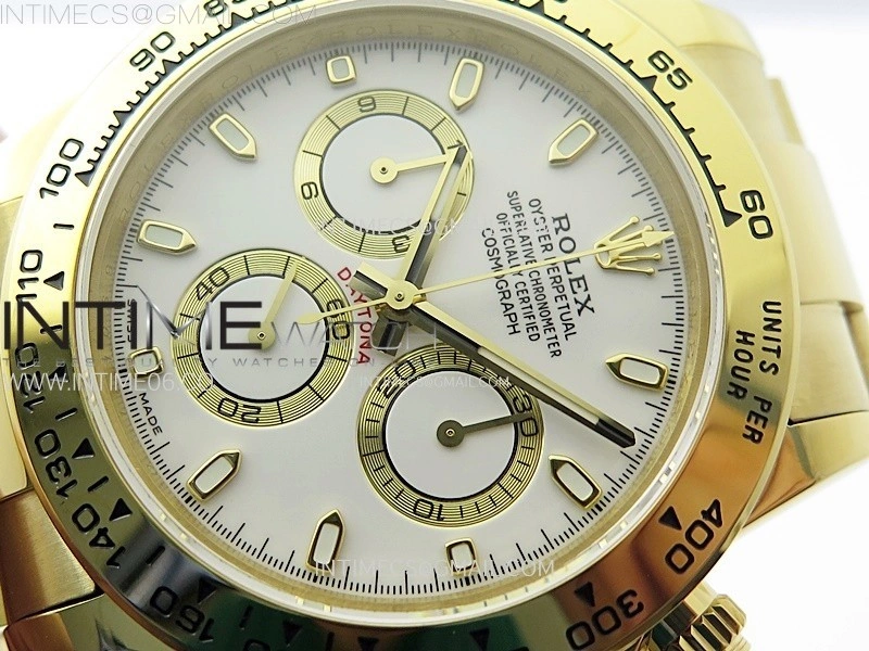 Daytona 116508 QF 1:1 Best Edition White Dial on YG Bracelet SH4130 V3