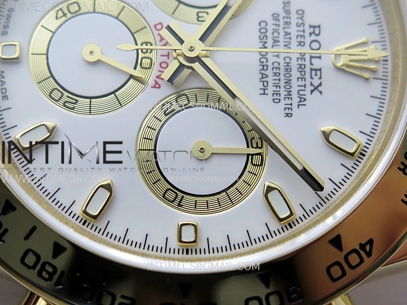 Daytona 116508 QF 1:1 Best Edition White Dial on YG Bracelet SH4130 V3