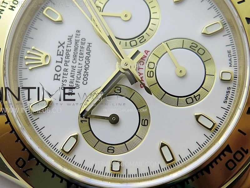 Daytona 116508 QF 1:1 Best Edition White Dial on YG Bracelet SH4130 V3