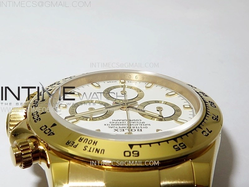 Daytona 116508 QF 1:1 Best Edition White Dial on YG Bracelet SH4130 V3
