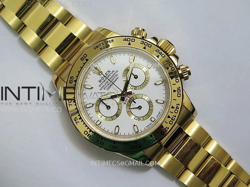 Daytona 116508 QF 1:1 Best Edition White Dial on YG Bracelet SH4130 V3
