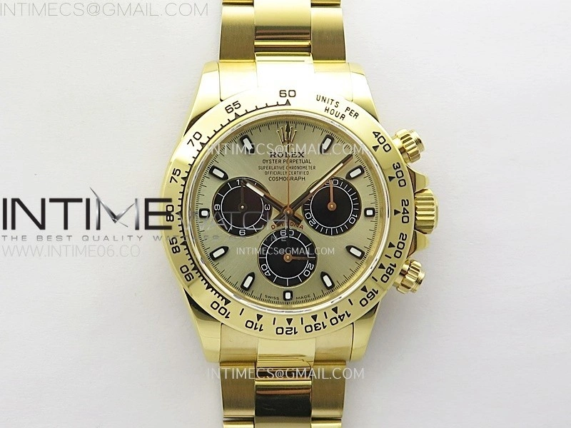Daytona 116508 QF 1:1 Best Edition YG Dial Black Subdial on YG Bracelet SH4130 V3