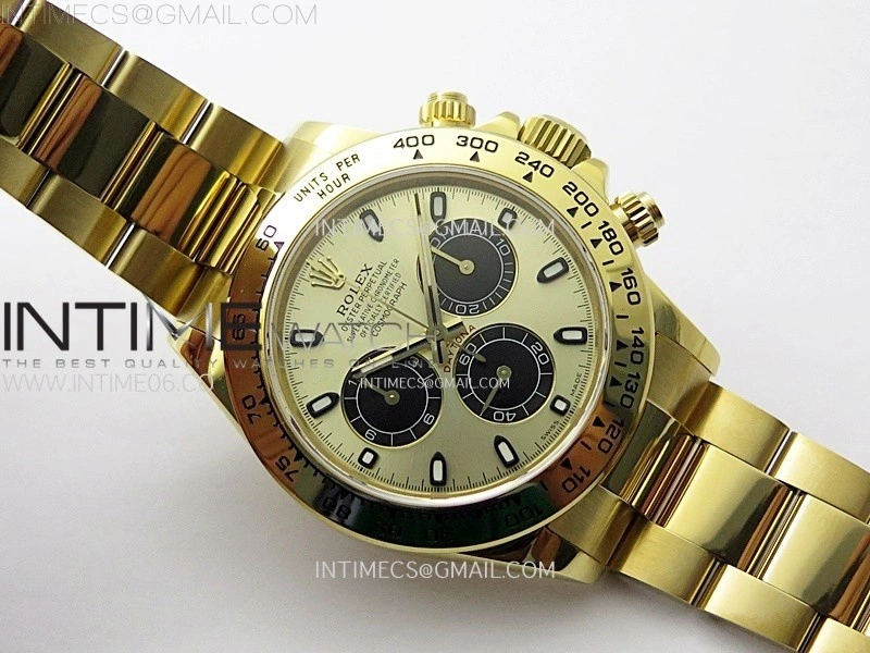 Daytona 116508 QF 1:1 Best Edition YG Dial Black Subdial on YG Bracelet SH4130 V3